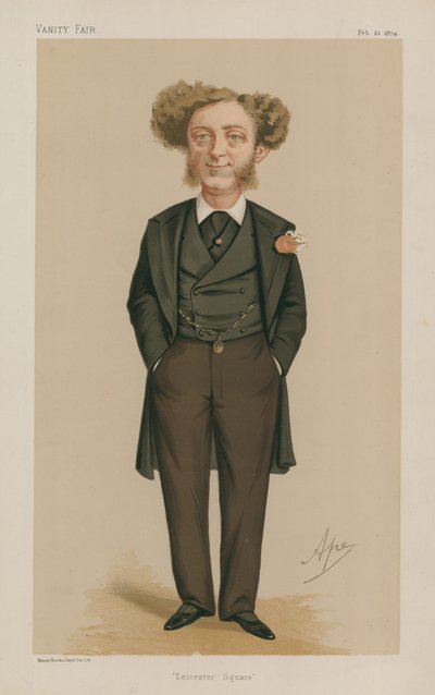 Mr Albert Grant MP; Leicester Square; 21 February 1874; Vanity Fair; cartoon by Carlo Pellegrini